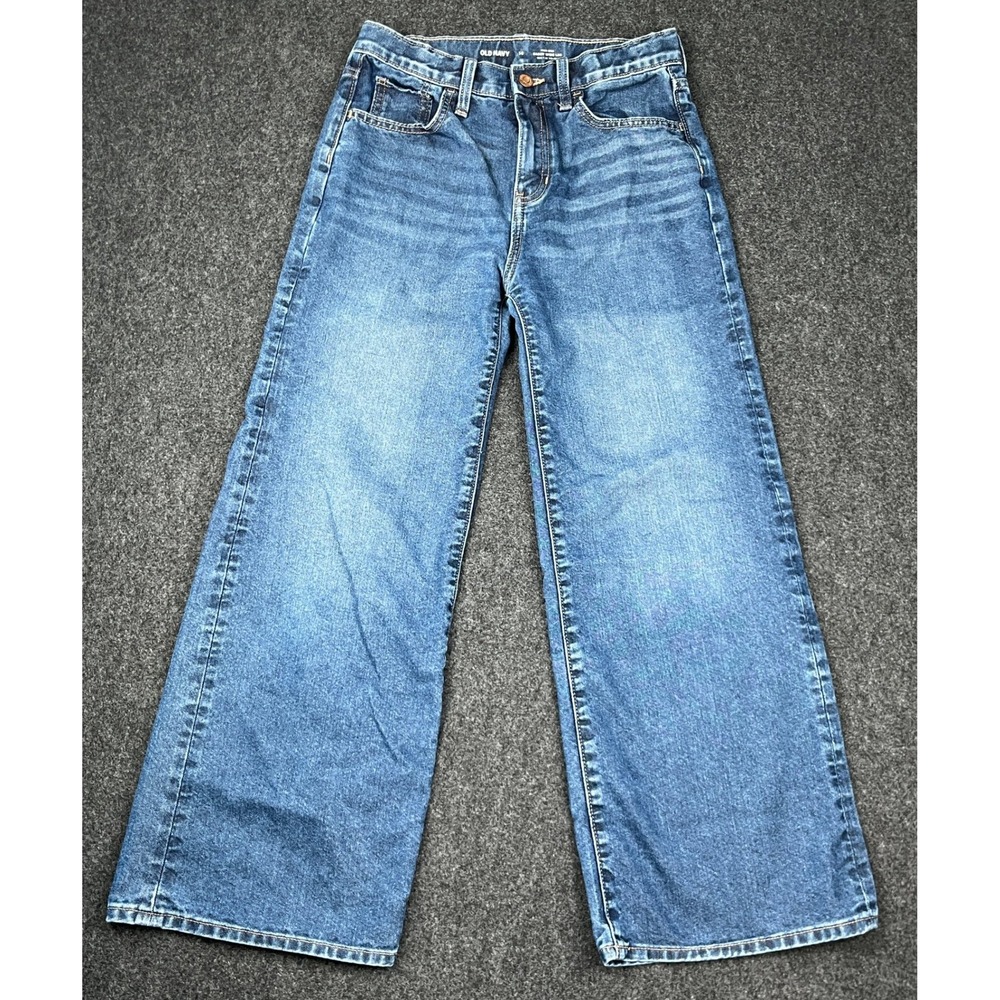 Old Navy High-Rise Baggy Wide Leg Jeans Blue Medium Wash Size 14 Built-In Tough